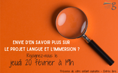 Soirée d’information | Projet Langue et Immersion